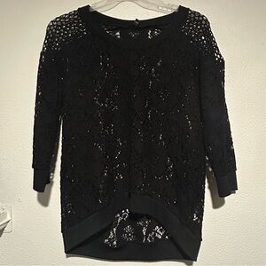 Express Black Lace Knit Top